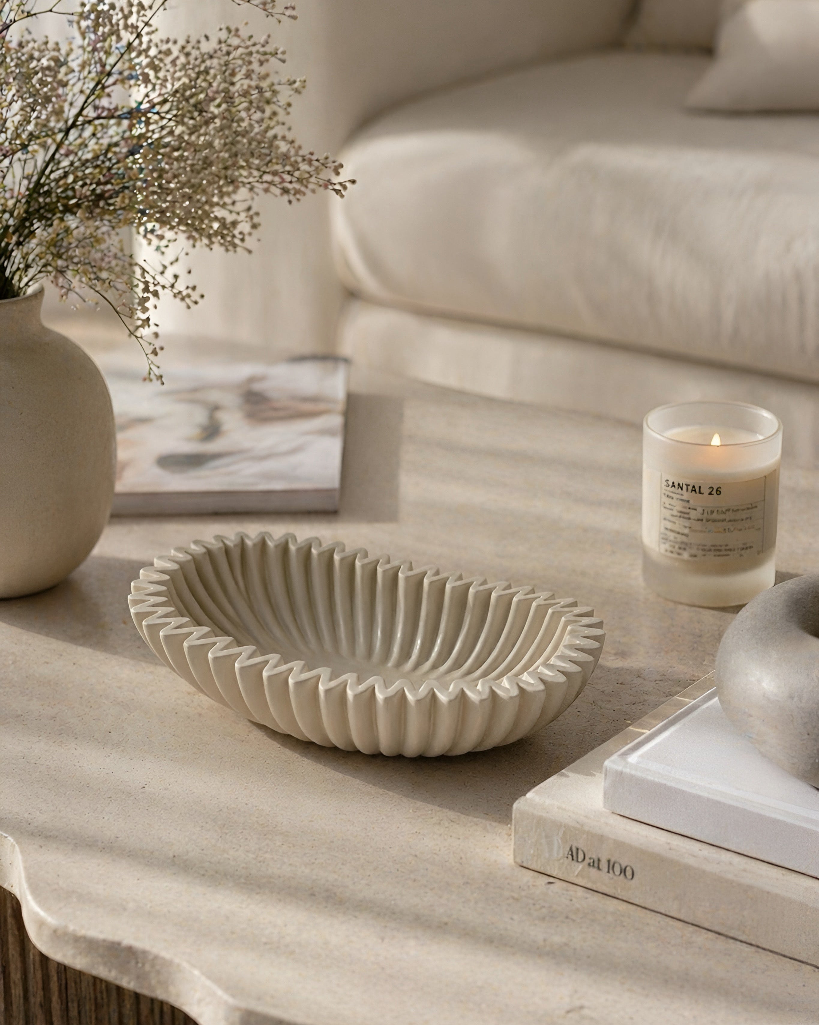 The Riva ruffled oval bowl