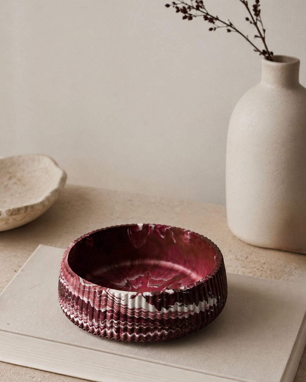 The Dyara ribbed decorative bowl